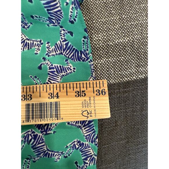 Lilly Pulitzer Winona Stretch Beautiful Dress Green Blue Zebras VNeck Statement - Picture 13 of 15